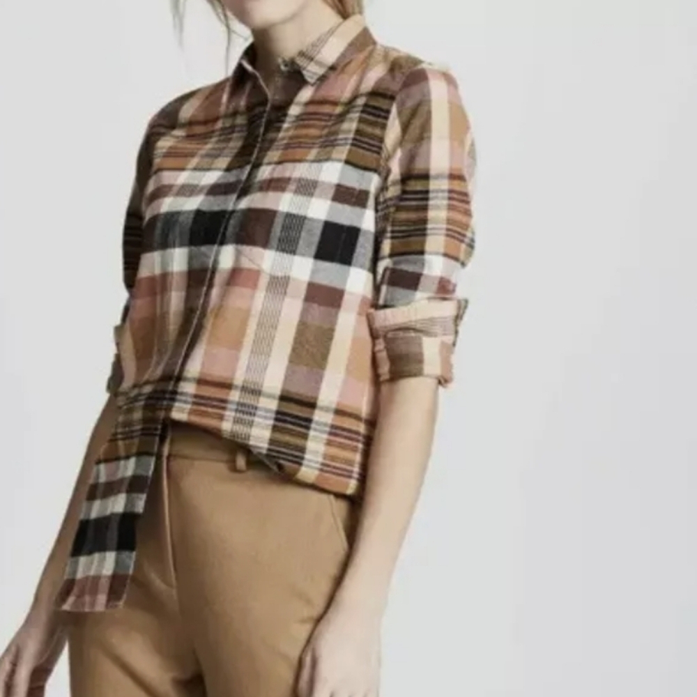 Madewell Classic Button Down Boyfriend Plaid Shirt